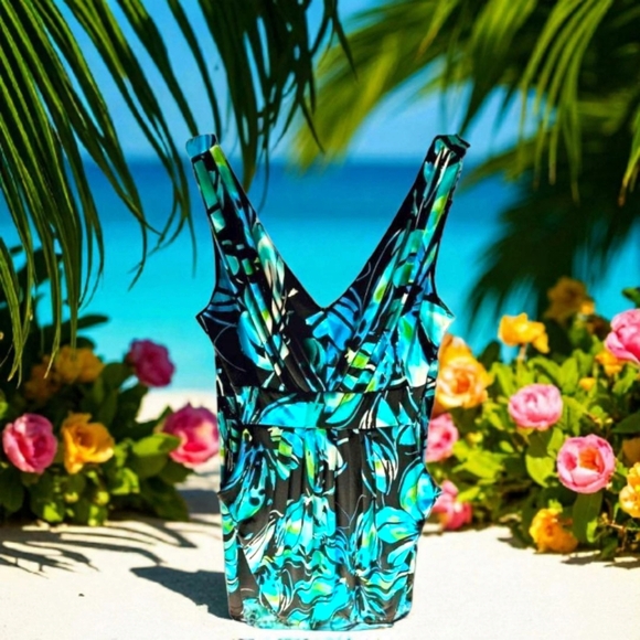BISOU BISOU Plus Size Women's Floral Midi Cocktail dress. - Picture 1 of 13